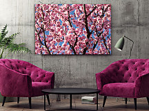 Obraz Ružové kvety na konároch stromu